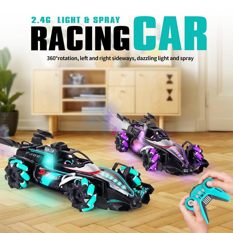 Remote Control Stunt Car, 1 Box 2.4G Rechargeable Remote Control Car with Light & Spray Effect, Hand Gesture Sensor RC Car for Boys & Girls