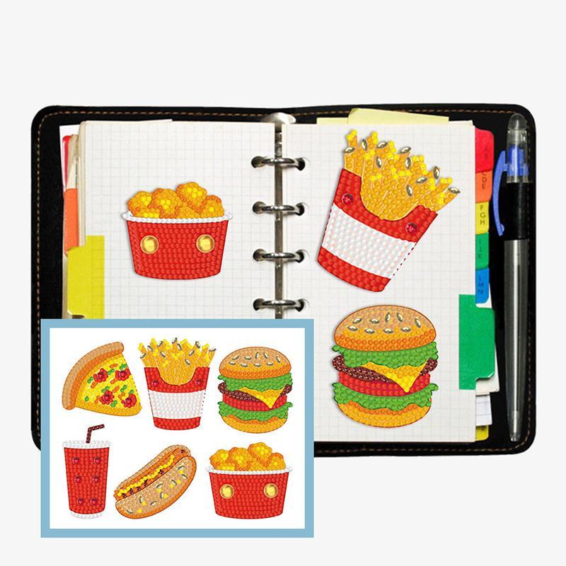 1 Set Fast Food Theme DIY Diamond Arts Painting Stickers, Creative DIY Diamonds Set for Kids & Adutls