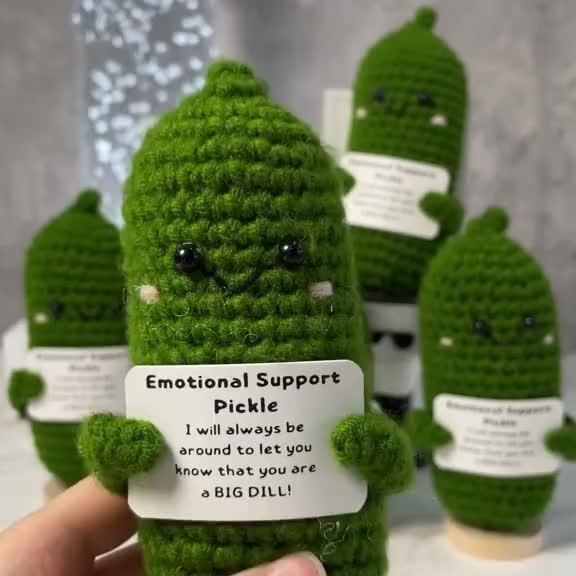 Cute Knitting Doll Crochet Cucumber,Handmade Emotional Support Pickled Cucumber Gift,Christmas Pickle Knitting Doll Ornament,Handmade Emotional Support Pickled Cucumber Gift, Christmas Pickle Knitting Doll OrnamentCute Knitting Doll Crochet Cucumber,