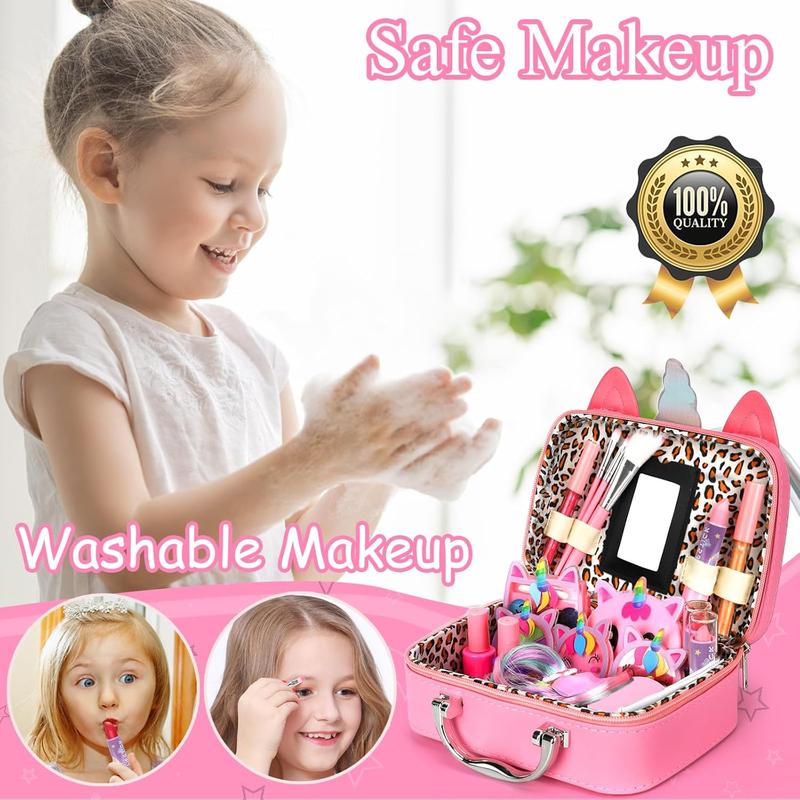 Kids Washable Makeup Girls Toys - Girls Makeup Kit for Kids Make up Set Real Makeup for Kid Little Girls Toddlers