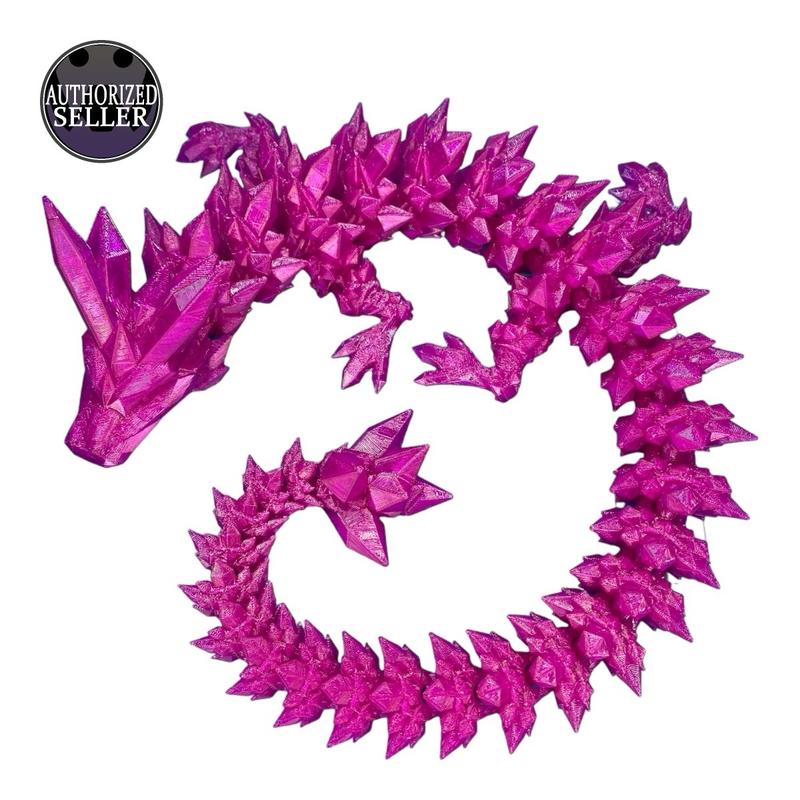 Crystal Flexi-Dragon – Articulated 3D Toy in Medium, Large & MEGA Sizes