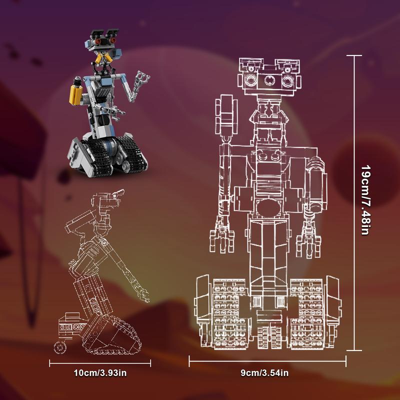 Johnny Number 5 Robot Building Block Set, Perfect Christmas Gift Set for Kids Aged 6+ (370 pcs)