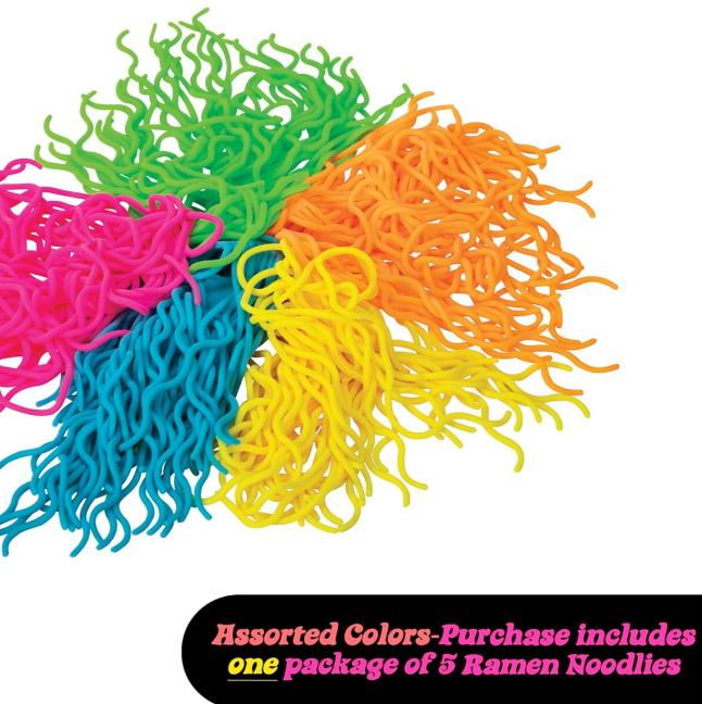 Schylling NeeDoh Ramen Noodlies - Sensory Fidget Toy - Multicolored - Ages 3 to Adult (Pack of 1)