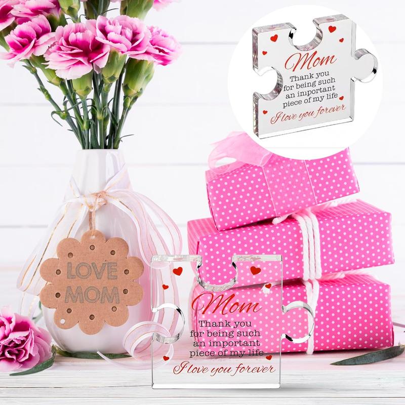 Gifts for Mom - Delicate Mom Birthday Gifts from Daughter Son - Engraved  Block Puzzle  3.4 x 2.8 inch - Mothers Day Thanksgiving Birthday Gifts for Mom, Ideas (Gift for Mom)