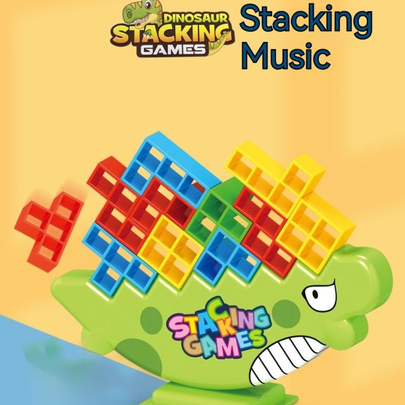 Stack Attack Game - Block Board Game For Family Game Nights Viral Interactive Balance Stacking