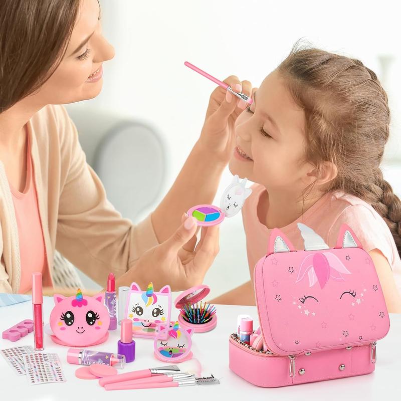 Christmas Gift Kids Washable Makeup Girls Toys - Girls Makeup Kit for Kids Make up Set Real Makeup for Kid Little Girls Toddlers Children Princess Christmas Birthday Gifts