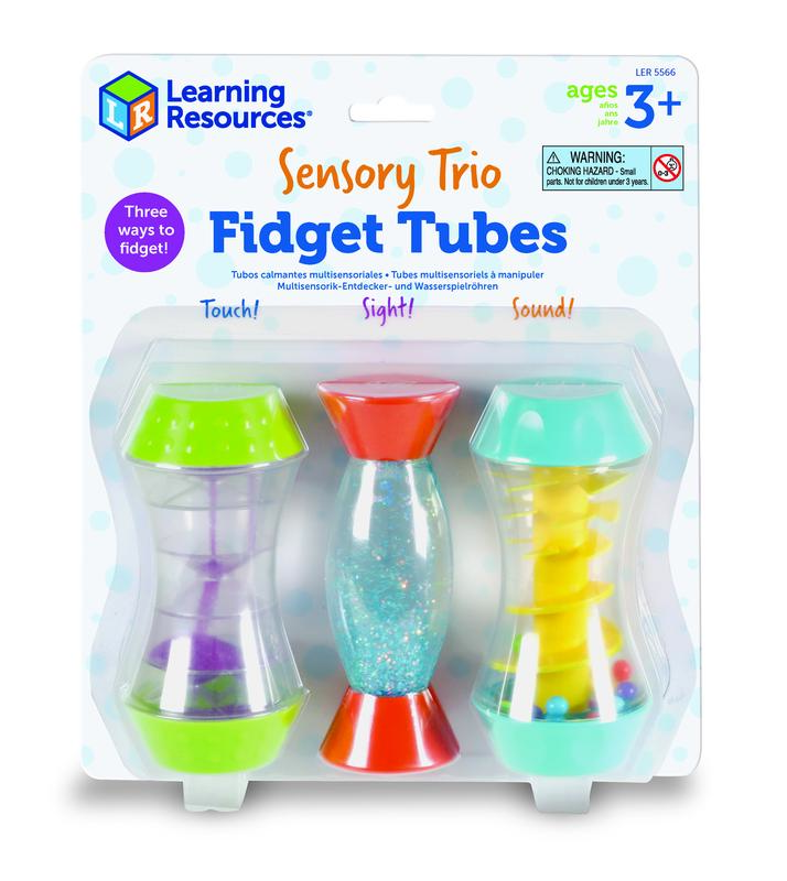 Learning Resources Sensory Trio Fidget Tubes, Pack of 3 fidget bottles, Sensory Skills, ages 3+