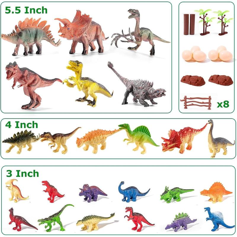 45Pcs Dinosaur Toys with Durable Storage Case for Kids, Realistic Dinosaur Toy, Educational Figures, Gift for Boys Girls