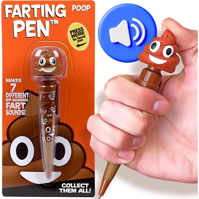 Farting Poop Pen Makes 7 Funny Fart Sounds - Perfect Stocking Stuffers for Kids, Teens & Boys - This Poop Pen Makes Funny Gifts for the Entire Family - Great Fart Pen Gag Gifts with Big Laughs