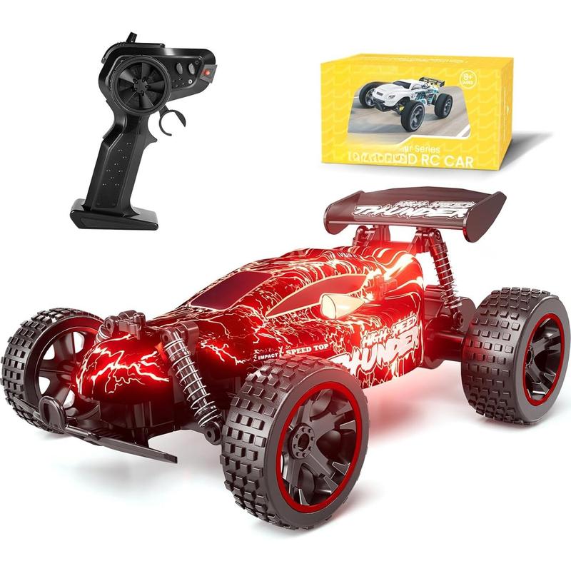 RC Cars Remote Control Car for Boys and Girls, 1:18 Scale RC Car with LED Lights, 2.4GHz 2WD All-Terrain RC Truck, Rechargeable Battery for 50-Min Play, Gifts for Kids