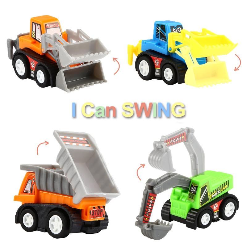 Pull Back Vehicles, 12 Pack Mini Assorted Construction Vehicles and Race Car Toy, Vehicles Truck Mini Car Toy for Kids Toddlers Boys Child, Pull Back and Go Car Toy Play Set