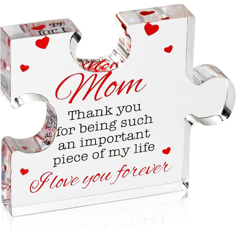 Gifts for Mom - Delicate Mom Birthday Gifts from Daughter Son - Engraved  Block Puzzle  3.4 x 2.8 inch - Mothers Day Thanksgiving Birthday Gifts for Mom, Ideas (Gift for Mom)