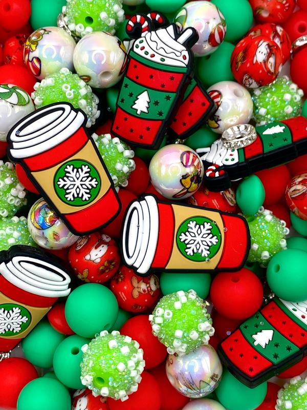 50pcs Bead Bundle 100 | Christmas Beads | Festive Beads | Coffee Beads | Drink Beads