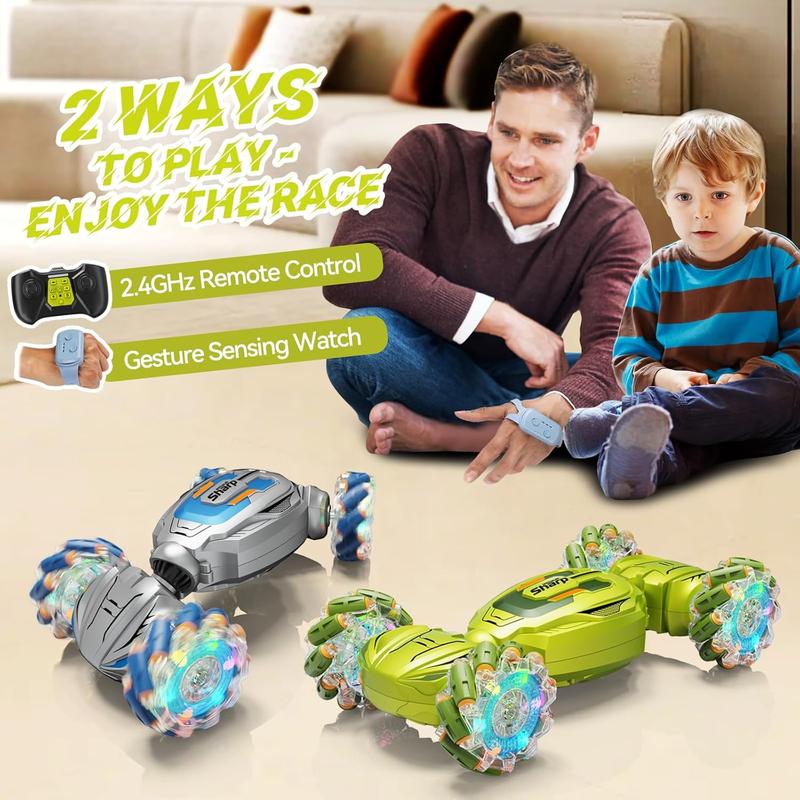 Remote Control Car - Gesture Sensing Stunt 2.4GHz 360? Rotating 4WD Transform RC Car, Brithday Gift for Boys Girls 4 5 6 7 8 9 10, Car Toys for 6+ Year Old