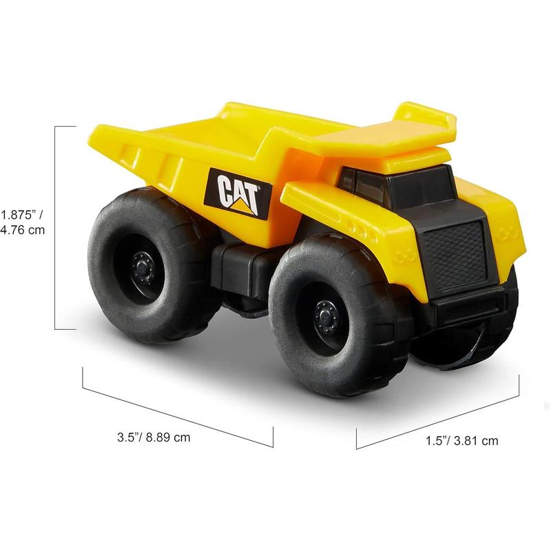 CAT Construction Toys, Little Machines 5pk Truck Toy Set, Includes Dump Truck, Front Loader, Bulldozer, Backhoe, and Excavator Vehicles with Moving Parts, Ages 3+