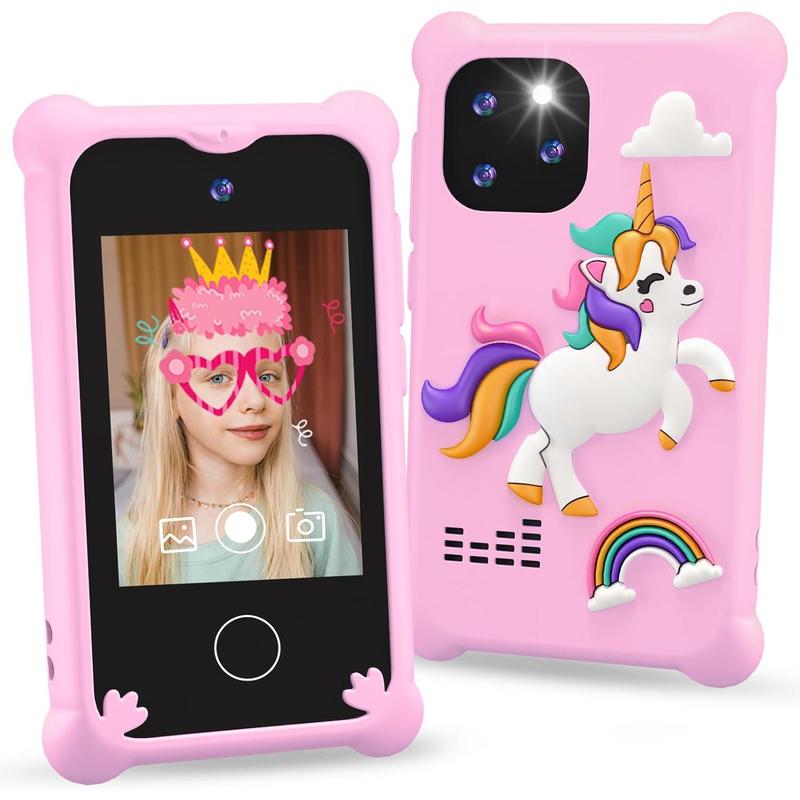 Phone Toys,Unicorn Toys Phone for Girls Touchscreen Play Phone with Dual Camera  Learning Toys Music Player Christmas Birthday Gifts for  6 7 Year Old Girls with SD Card