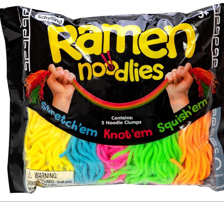 Schylling NeeDoh Ramen Noodlies - Sensory Fidget Toy - Multicolored - Ages 3 to Adult (Pack of 1)