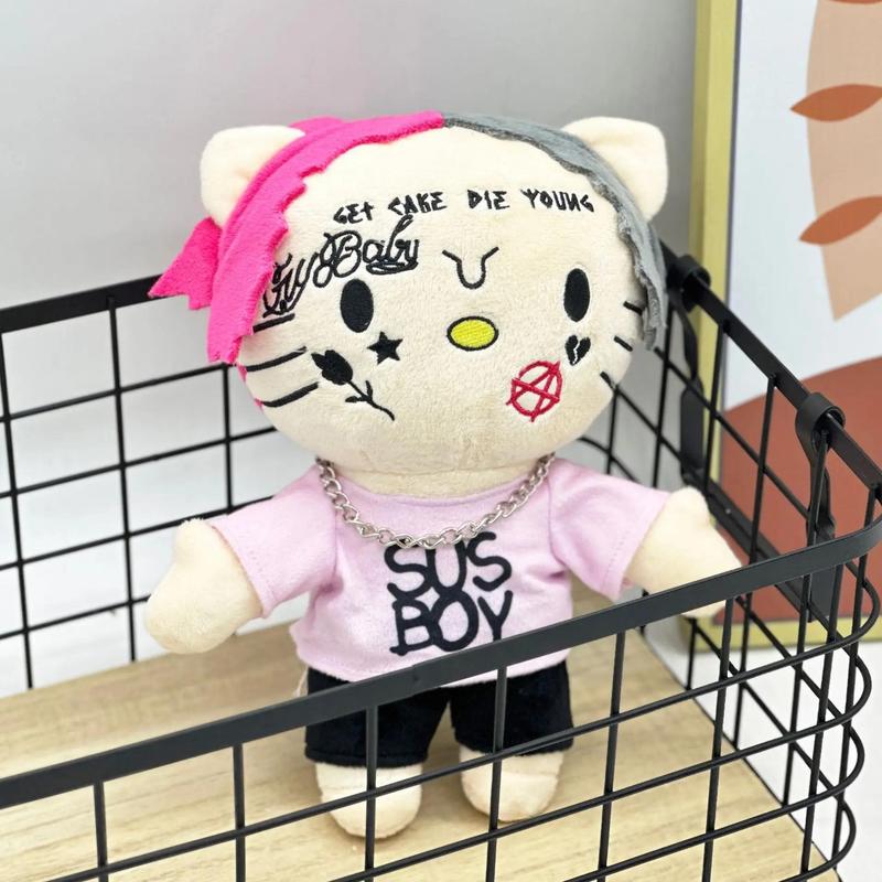 In Stock Travis Plush Anime Plush Toy Doll with Pink Clothes Necklace Stuffed Soft Plush Toys Fans Collect Gifts