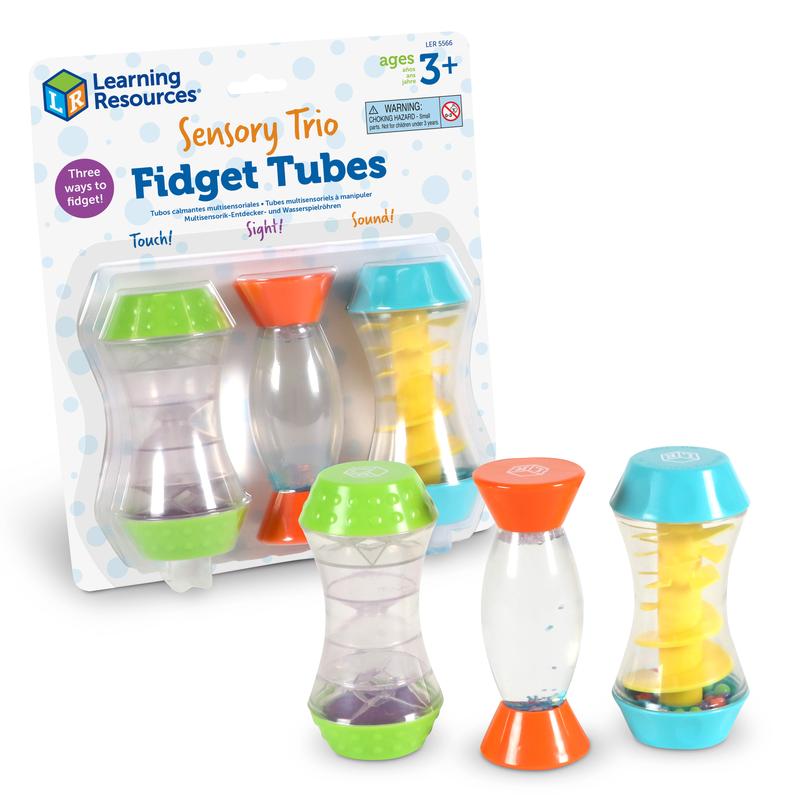 Learning Resources Sensory Trio Fidget Tubes, Pack of 3 fidget bottles, Sensory Skills, ages 3+