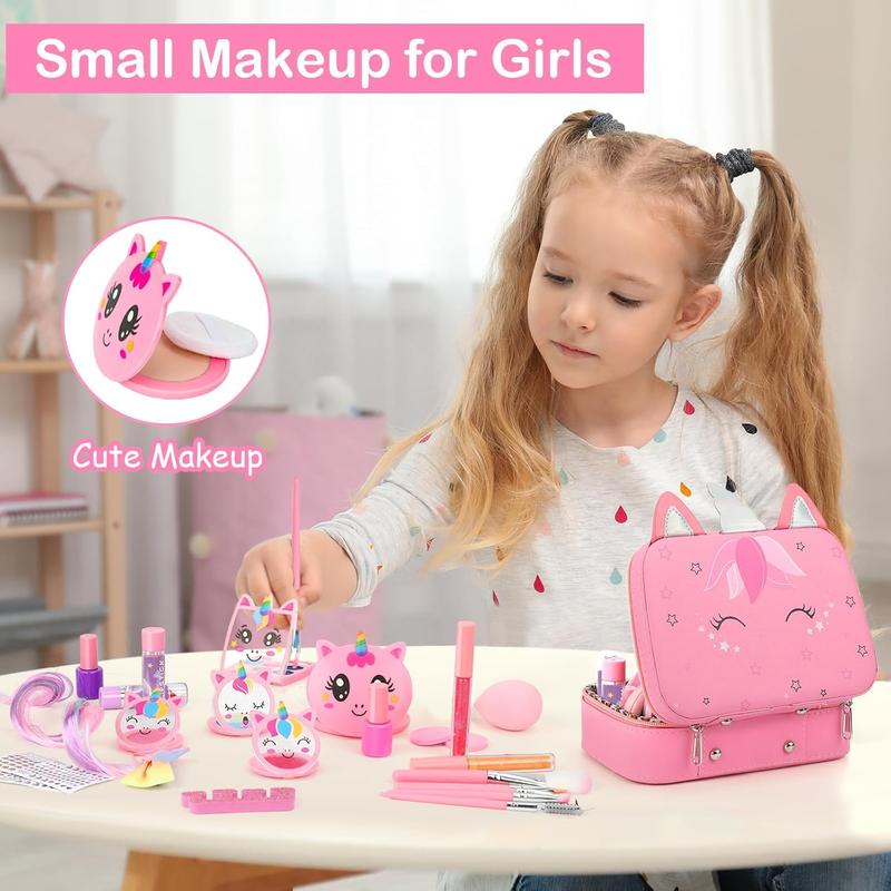 Kids Washable Makeup Girls Toys - Girls Makeup Kit for Kids Make up Set Real Makeup for Kid Little Girls Toddlers