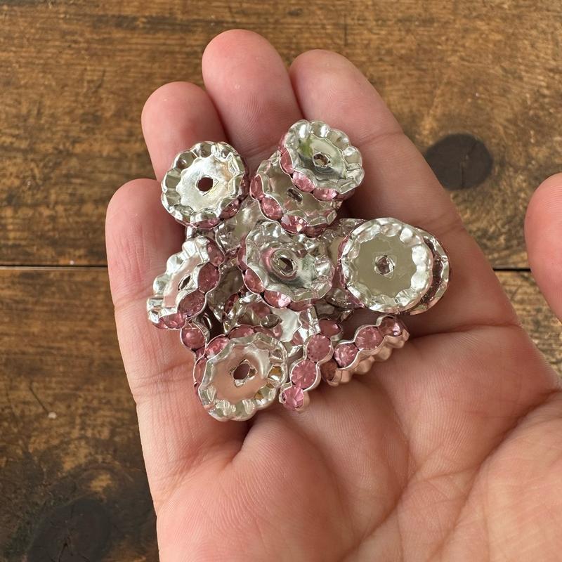 50pc - 15mm Rhinestone Spacers