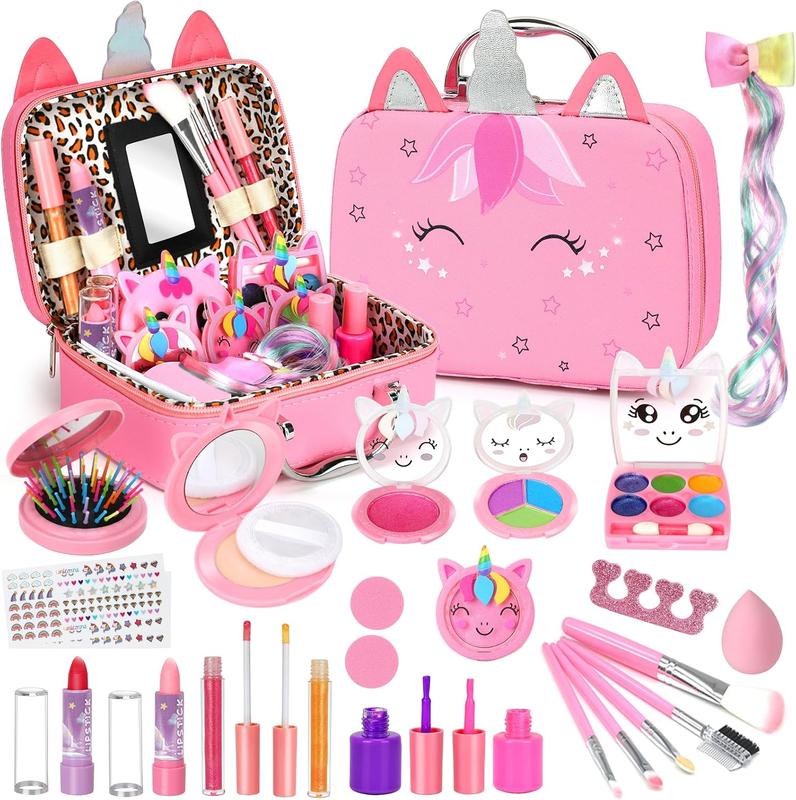 Christmas Gift Kids Washable Makeup Girls Toys - Girls Makeup Kit for Kids Make up Set Real Makeup for Kid Little Girls Toddlers Children Princess Christmas Birthday Gifts