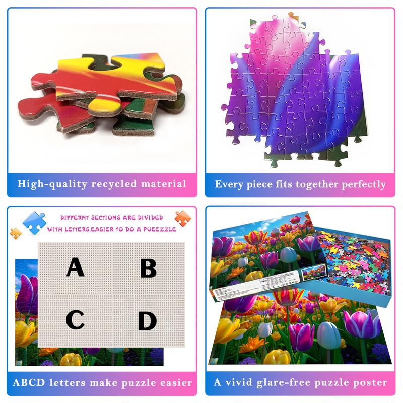 HUADADA adult 1000 pieces of puzzles, a hundred flowers are gorgeous, suitable for home decoration holiday gifts, family games, grandparents brainstorming