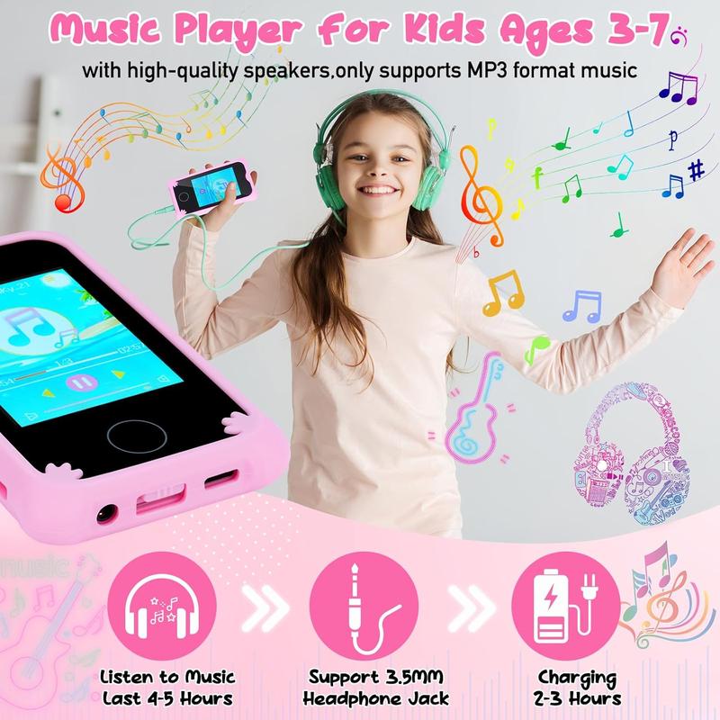 Phone Toys,Unicorn Toys Phone for Girls Touchscreen Play Phone with Dual Camera  Learning Toys Music Player Christmas Birthday Gifts for  6 7 Year Old Girls with SD Card