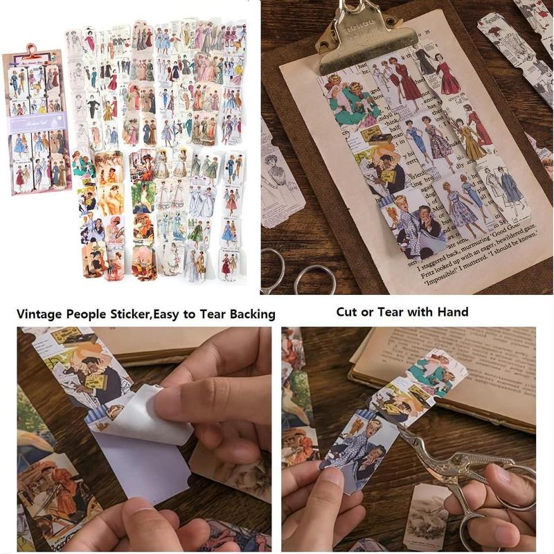 453 Pcs Vintage Stickers for Journaling Scrapbooking Supplies, Ephemera Pack with Scrapbook Papers Retro People Scrap Booking Supplies Kit