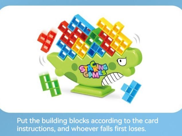 Stack Attack Game - Block Board Game For Family Game Nights Viral Interactive Balance Stacking