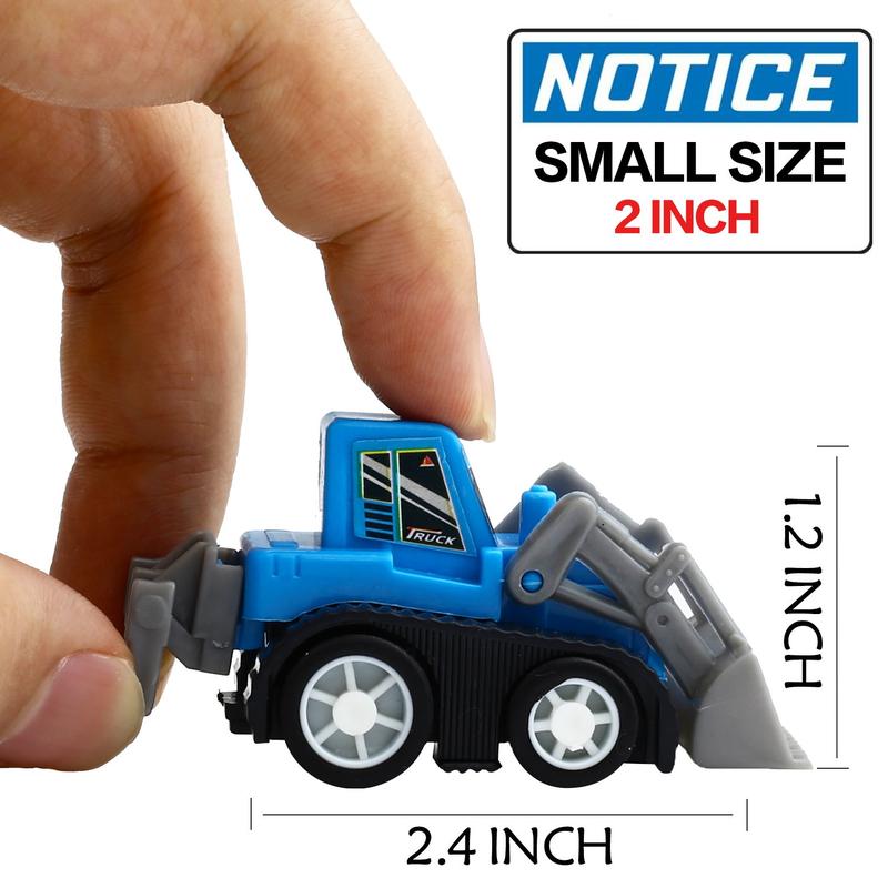 Pull Back Vehicles, 12 Pack Mini Assorted Construction Vehicles and Race Car Toy, Vehicles Truck Mini Car Toy for Kids Toddlers Boys Child, Pull Back and Go Car Toy Play Set