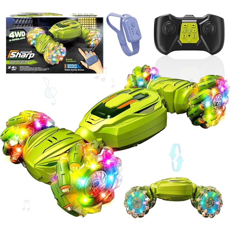 Remote Control Car - Gesture Sensing Stunt 2.4GHz 360? Rotating 4WD Transform RC Car, Brithday Gift for Boys Girls 4 5 6 7 8 9 10, Car Toys for 6+ Year Old