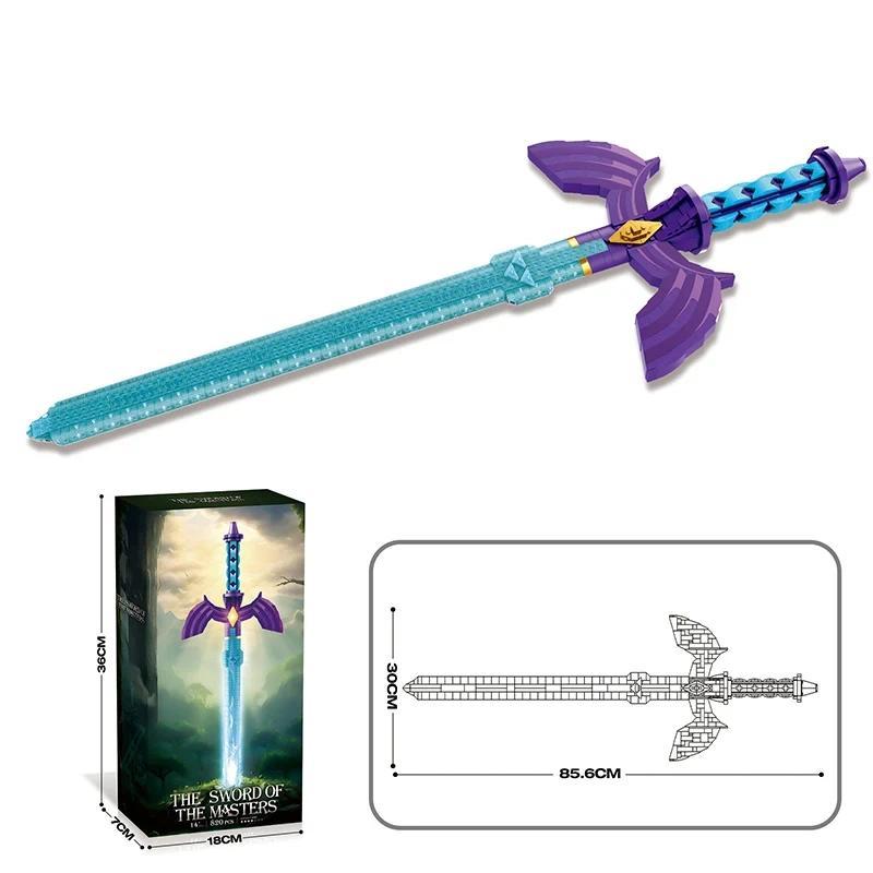 TOYSLINE-820PCS Master Sword Building Blocks Classic Game Weapon Model Bricks Creative Desktop Ornaments DIY Toys for Kids Adults Gifts