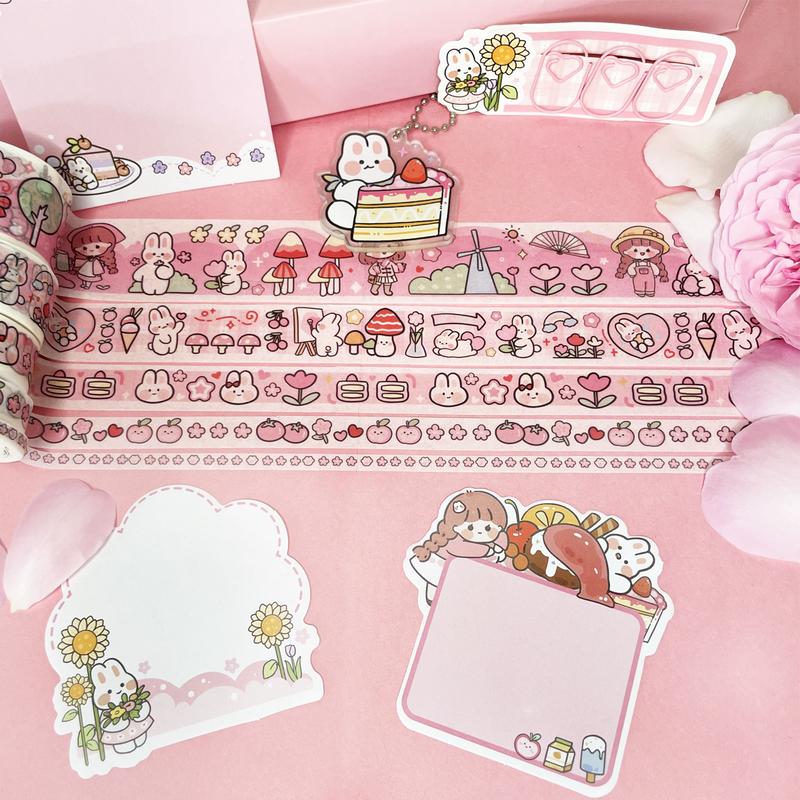 Cute Hardcover Notebook Stationery Set School Supplies Scrapbook Journal Birthday Gift Holiday Stickers Girls' DIY Journal and Scrapbook Kit