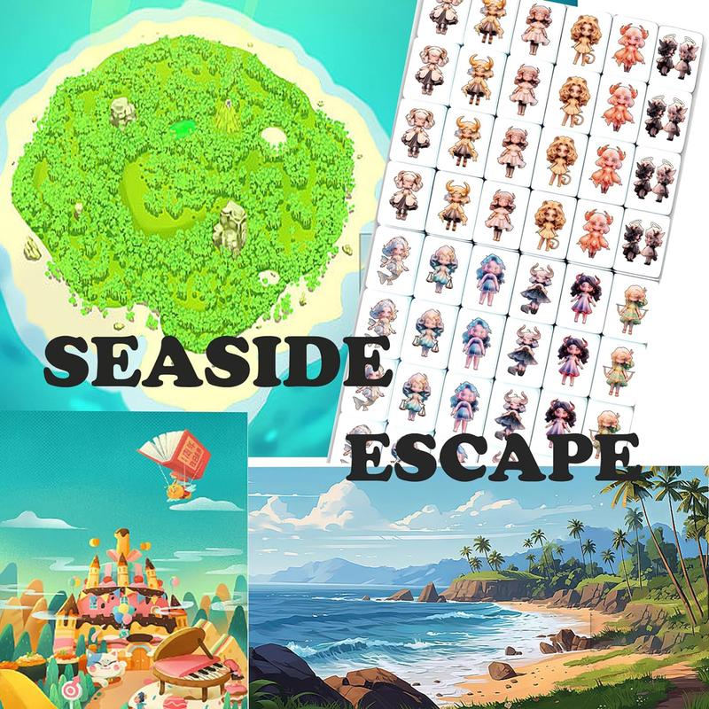 Seaside Escape Game Blocks with 12 Constellation Pattern Board Game Accessories Family Game