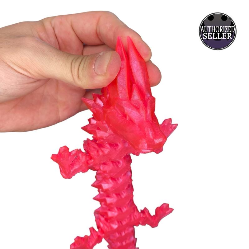 Crystal Flexi-Dragon – Articulated 3D Toy in Medium, Large & MEGA Sizes