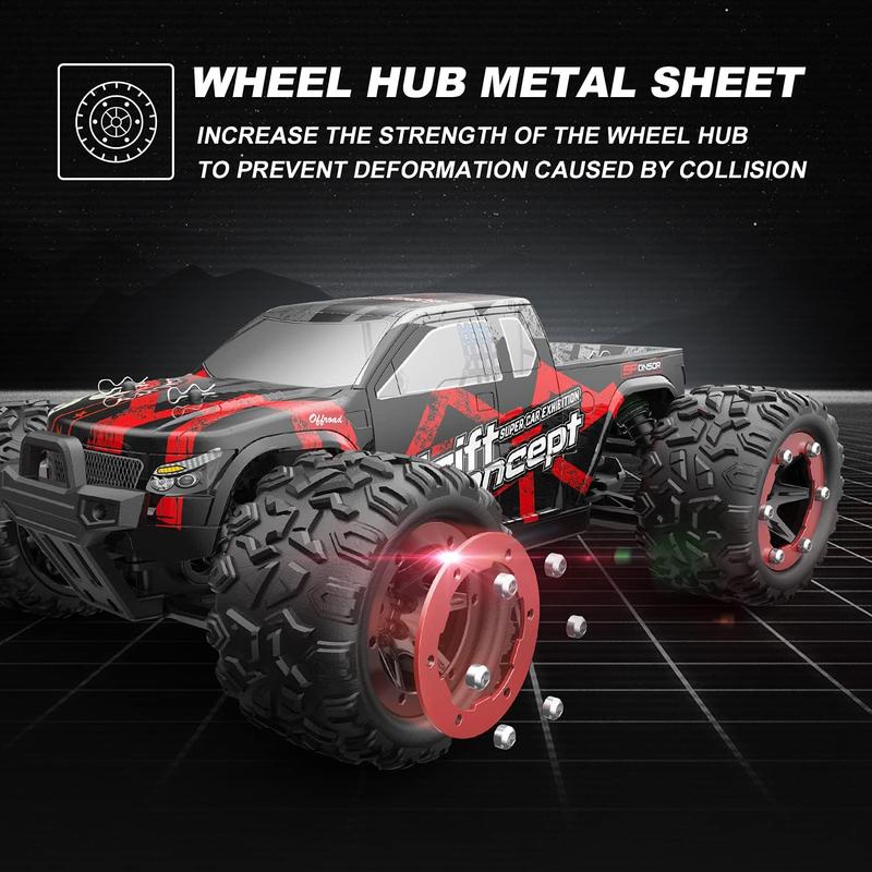 DEERC Brushless RC Cars 300E 60KM H High Speed 4WD 1:18 Scale Monster Truck , Truck with Extra Shell 2 Rechargable Battery,40+ Min Play Car