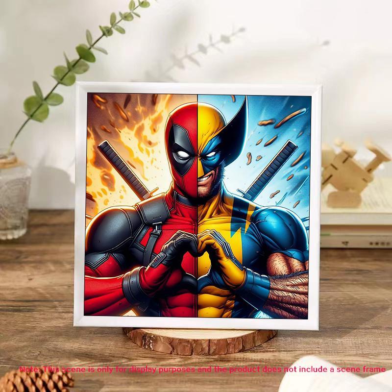 Disney Deadpool & Wolverine Pattern DIY Diamond Arts Colorful Painting Kit without Frame, 1 Set DIY 5D Diamond Arts Colorful Painting, Wall Art for Home Decor