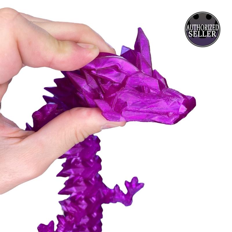 Crystal Flexi-Dragon – Articulated 3D Toy in Medium, Large & MEGA Sizes