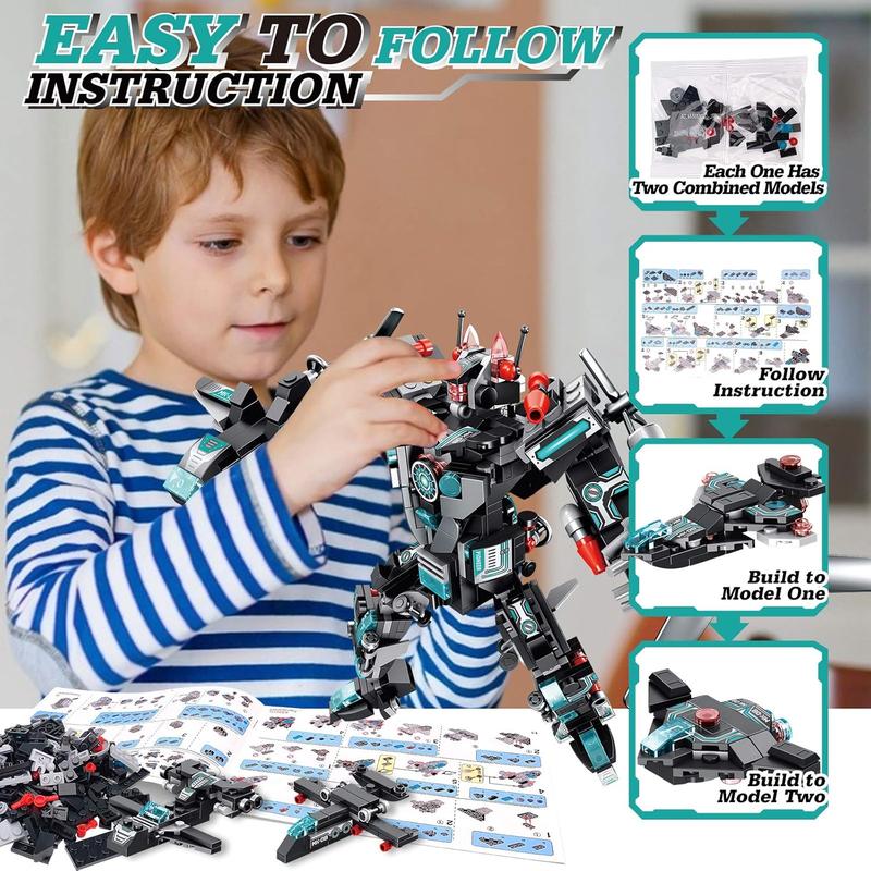 Robot Building Toys for Boys Age 6 7 8 9 10 11 Year Old, 577 PCS STEM Toy Kit, 25-in-1 Building Bricks Educational Construction Set Engineering Toys, Activities Learning Gift for Kids