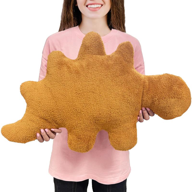 Dino Chicken Nugget Pillow, 13Inches Upgraded Ultra Soft Dinosaur Plush, Nugget Shaped Room Decor for Kids, Adults, Dino Lovers, Dinosaur Themed Party Decorations