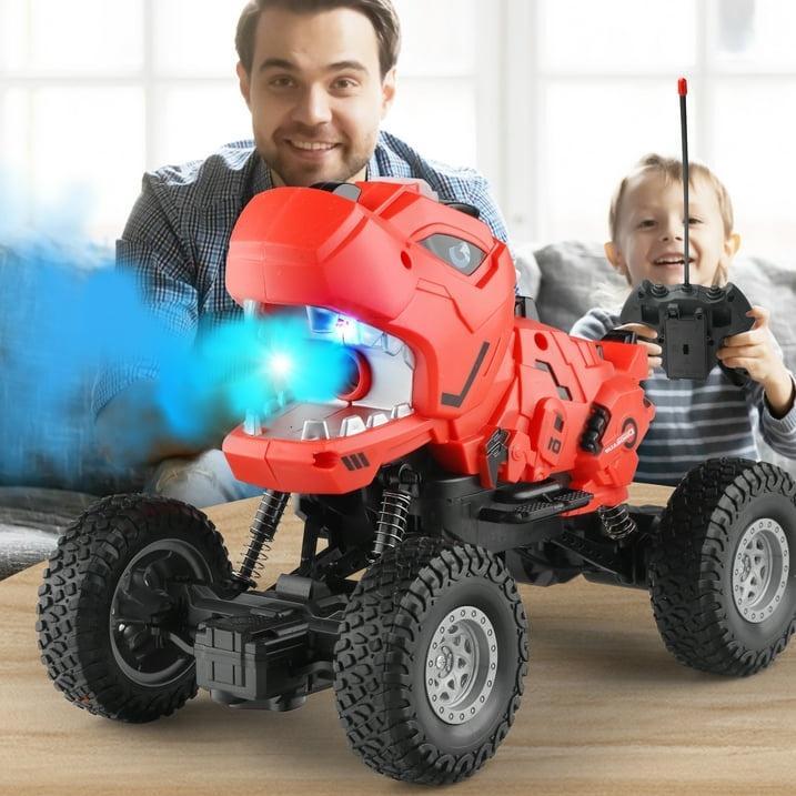 Dinosaur Mist-Spraying Remote Control Monster Truck Toy for Boys, Kids, and Toddlers