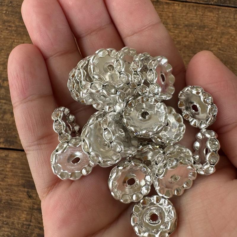 50pc - 15mm Rhinestone Spacers