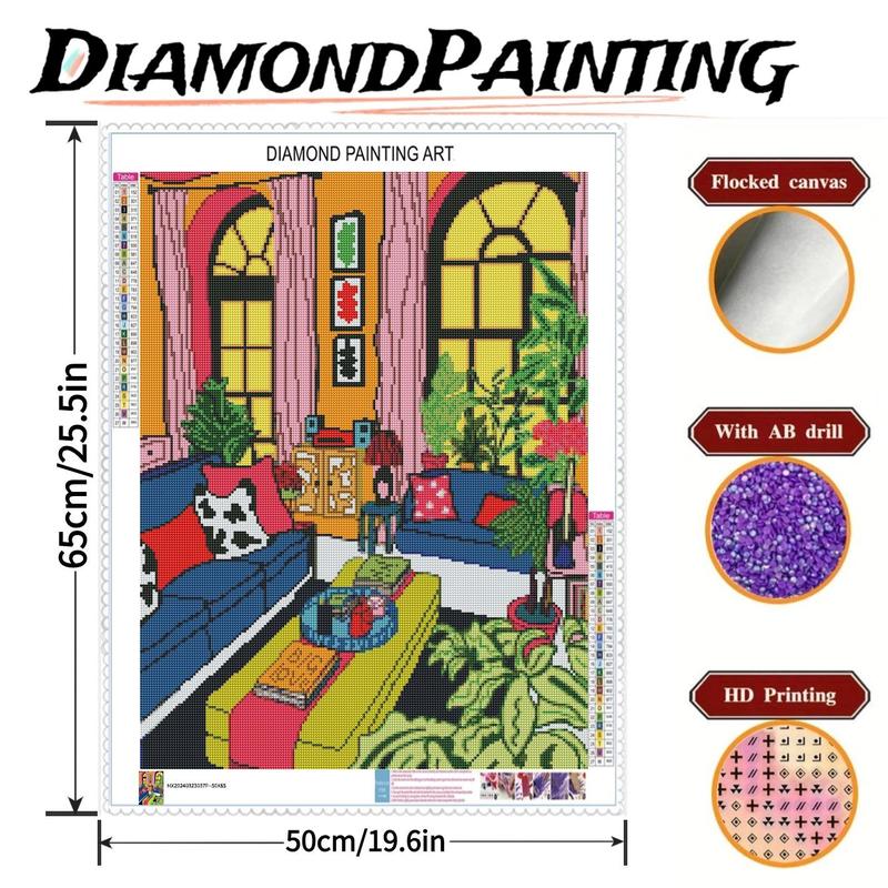 Plant Pattern DIY Diamond Arts Colorful Painting Kit, DIY Diamond Kits for Adults, DIY Full Drill Paintings with Diamonds Gem Art Crafts, Decorative Art Picture for Beginner, DIY Home Decor