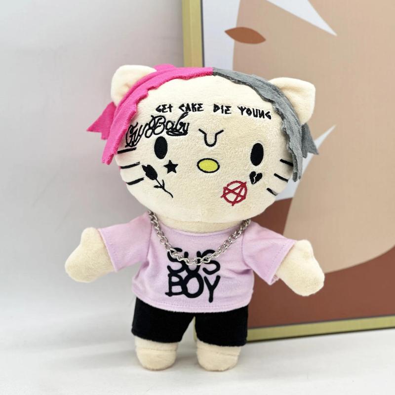 In Stock Travis Plush Anime Plush Toy Doll with Pink Clothes Necklace Stuffed Soft Plush Toys Fans Collect Gifts