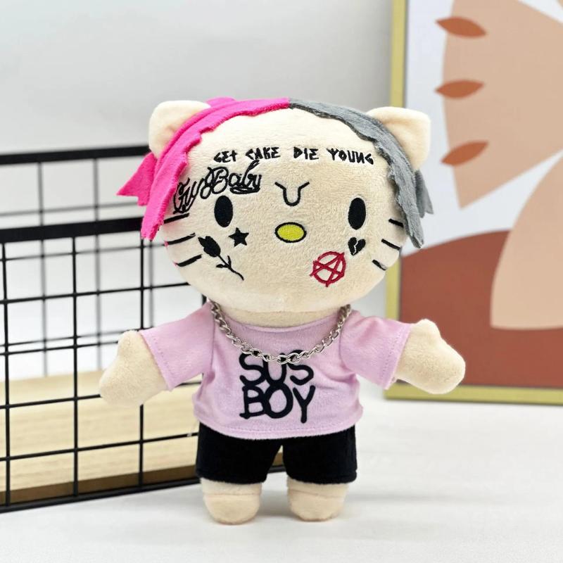 In Stock Travis Plush Anime Plush Toy Doll with Pink Clothes Necklace Stuffed Soft Plush Toys Fans Collect Gifts