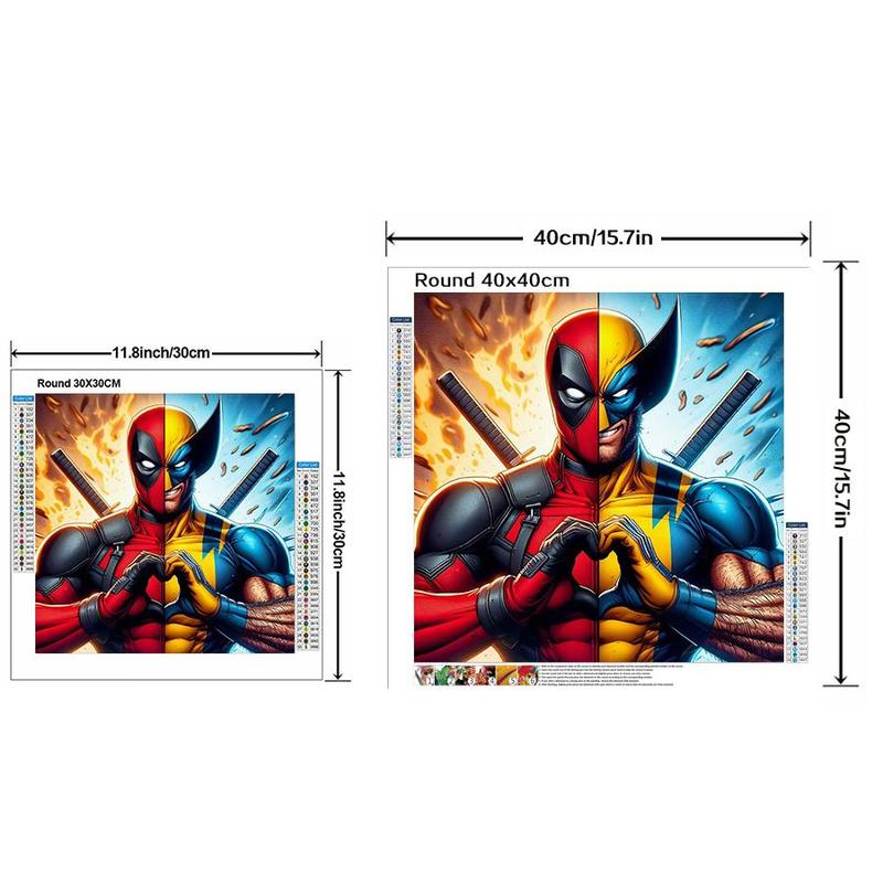 Disney Deadpool & Wolverine Pattern DIY Diamond Arts Colorful Painting Kit without Frame, 1 Set DIY 5D Diamond Arts Colorful Painting, Wall Art for Home Decor