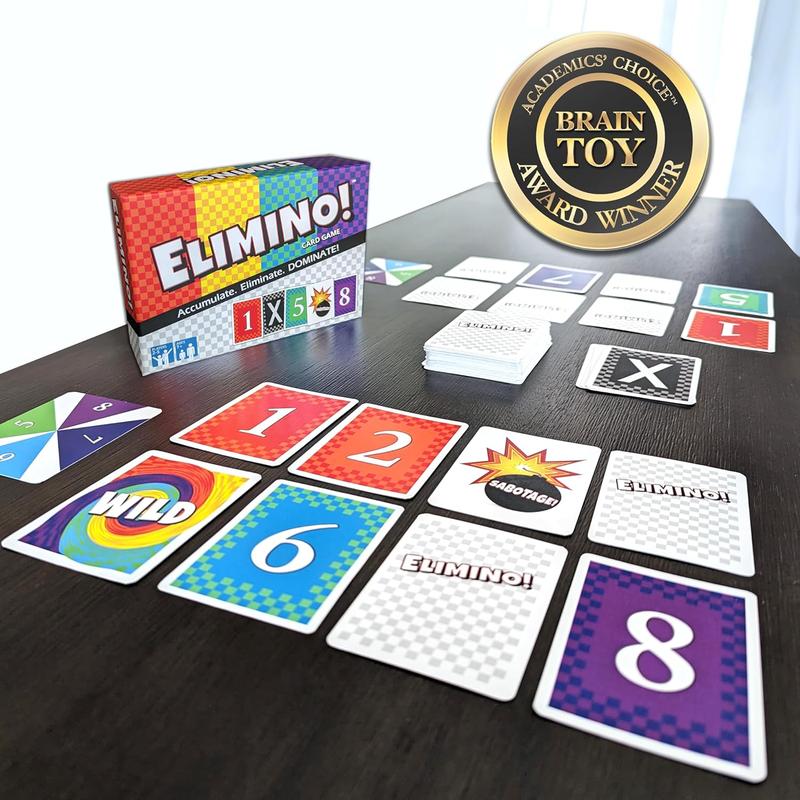 Elimino Card Game - Fast Paced, Easy to Learn, Great Gift Idea for All Ages family fun