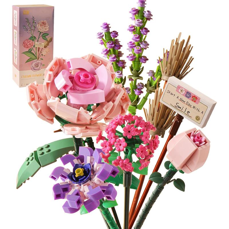 Mini Flower Bouquet Building Sets, Artificial Flowers Toy, DIY Unique Decoration Home, Botanical Collection for Ages 8-12 yrs Old Girl for Gift