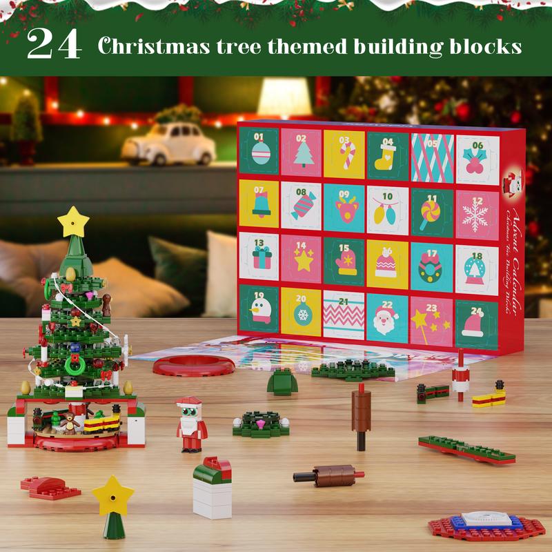 Shining Christmas Tree Building Blocks Set, with LED Lighting and 24 Christmas Tree Themed Accessories, Perfect Christmas & Halloween Collections for Fans and Kids (434 pcs)